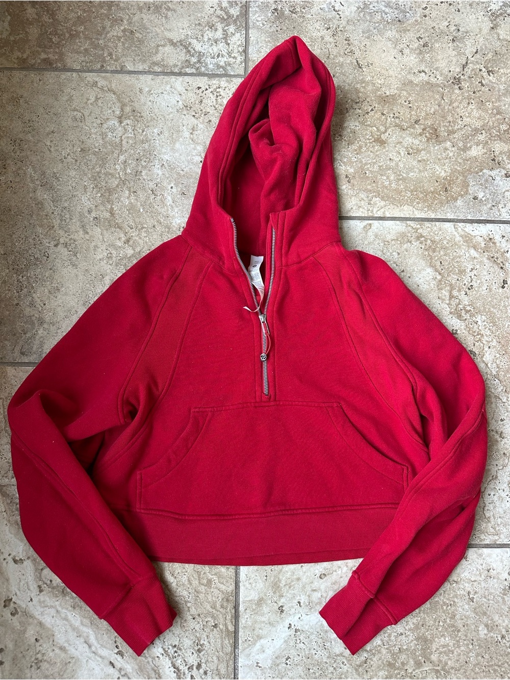 lululemon athletica Bright Red Half-Zip Hooded Sweater